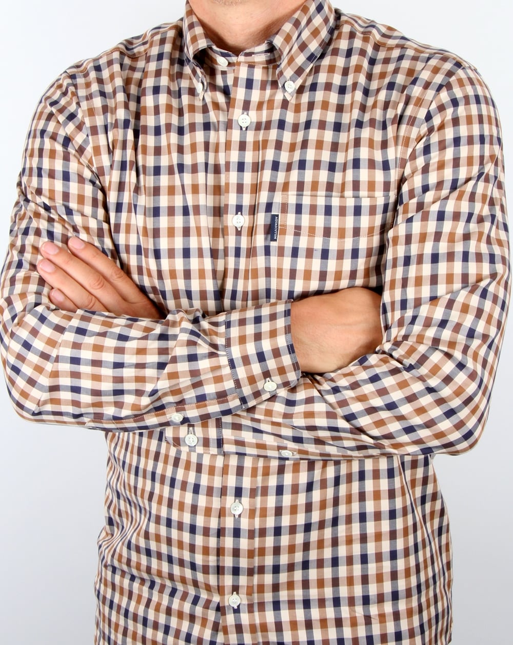 Aquascutum Emsworth Check Shirt Vicuna
