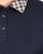 Aquascutum Nathan Check Collar Long Sleeve Polo Shirt Navy