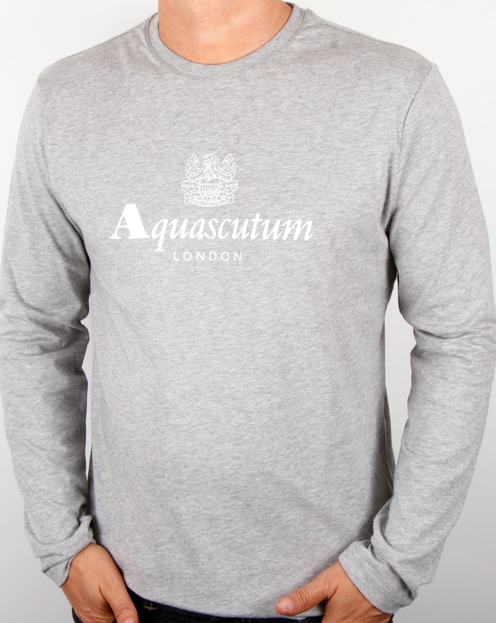 Aquascutum Long Sleeve T-shirt Grey Marl