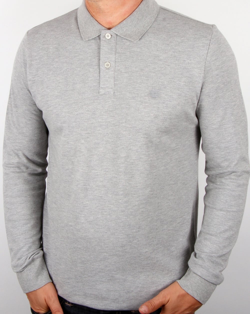 Aquascutum Hilton Long Sleeve Polo Shirt Grey