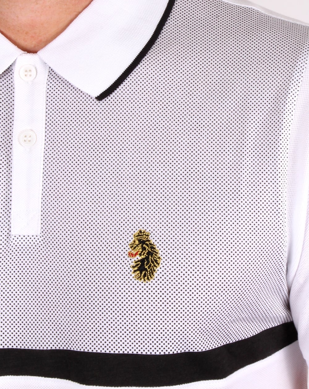 Luke Modern Classik Zip Polo Shirt White