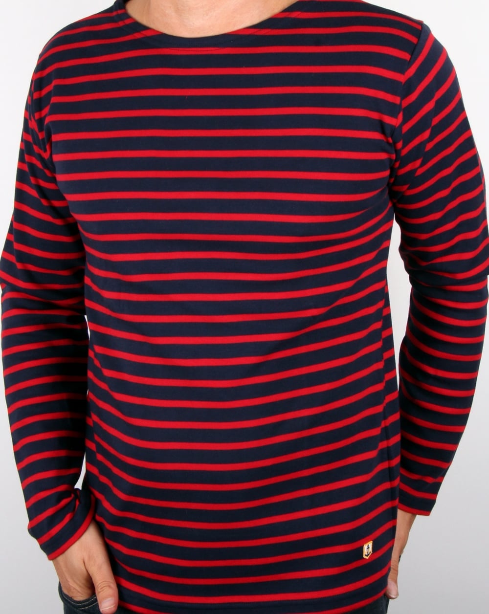 Armor-lux Classic Ls Breton T-shirt Navy/dark Red