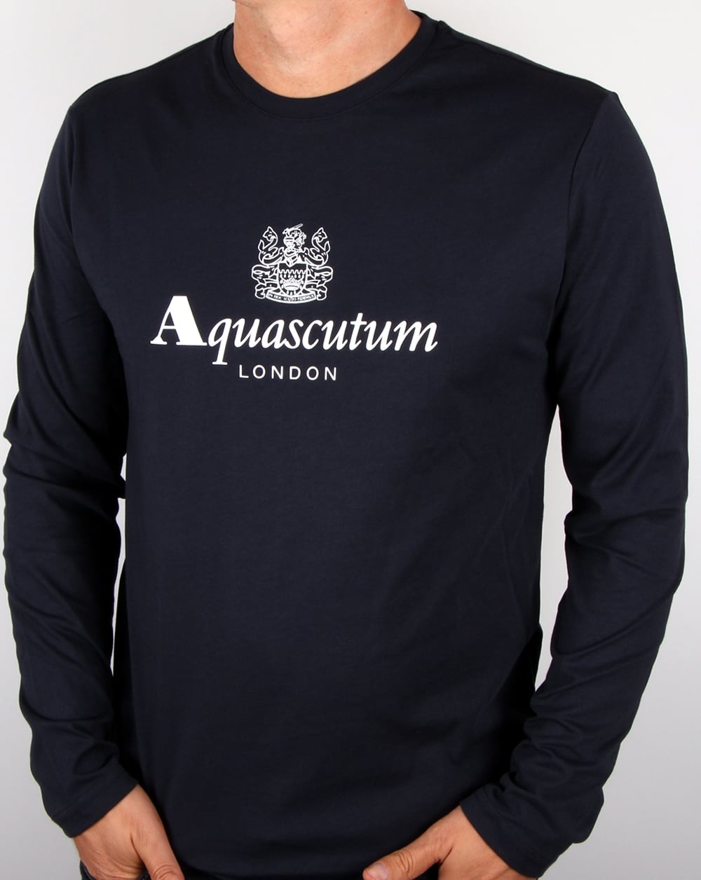 Aquascutum Long Sleeve T-shirt Navy