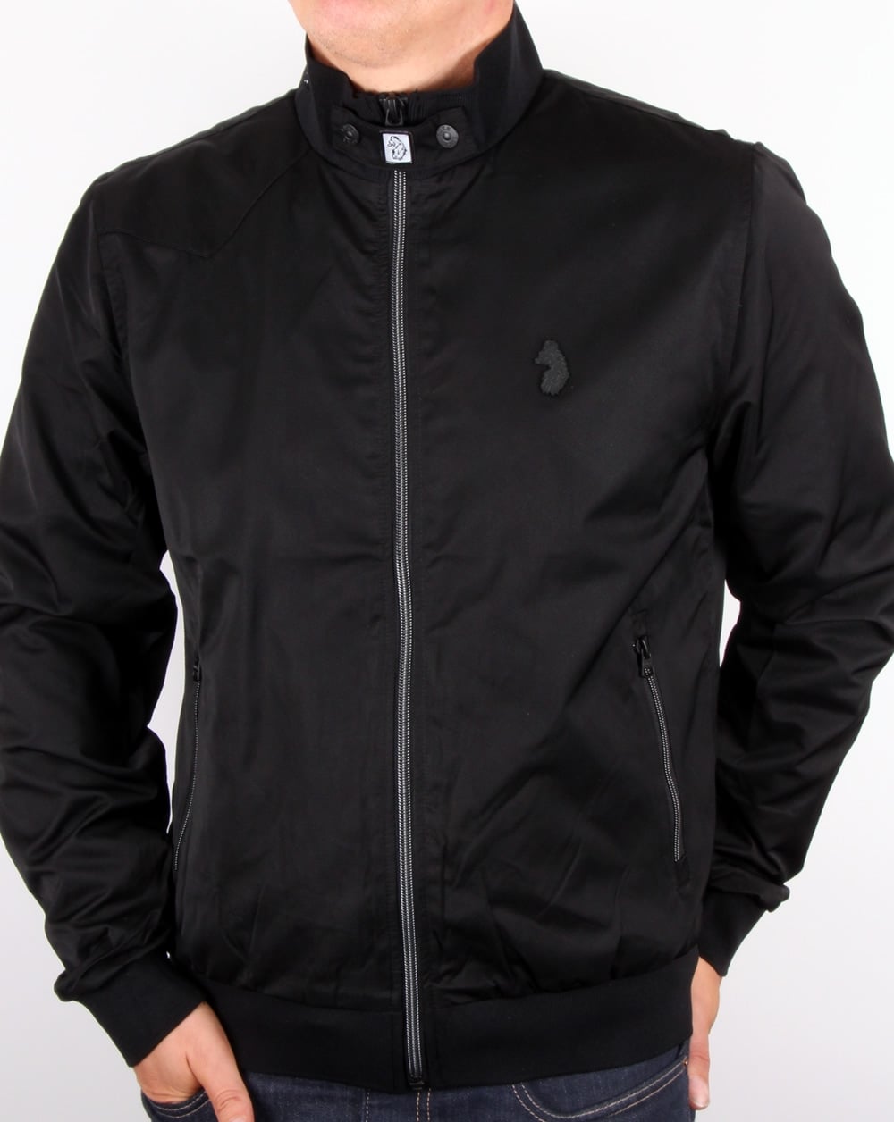 Luke Fluff Nut Funnel Neck Bomber Jacket Black