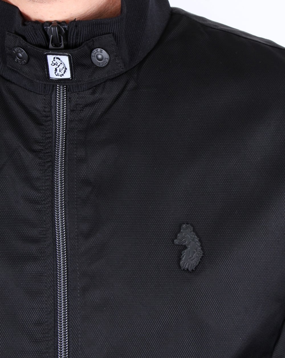 Luke Fluff Nut Funnel Neck Bomber Jacket Black