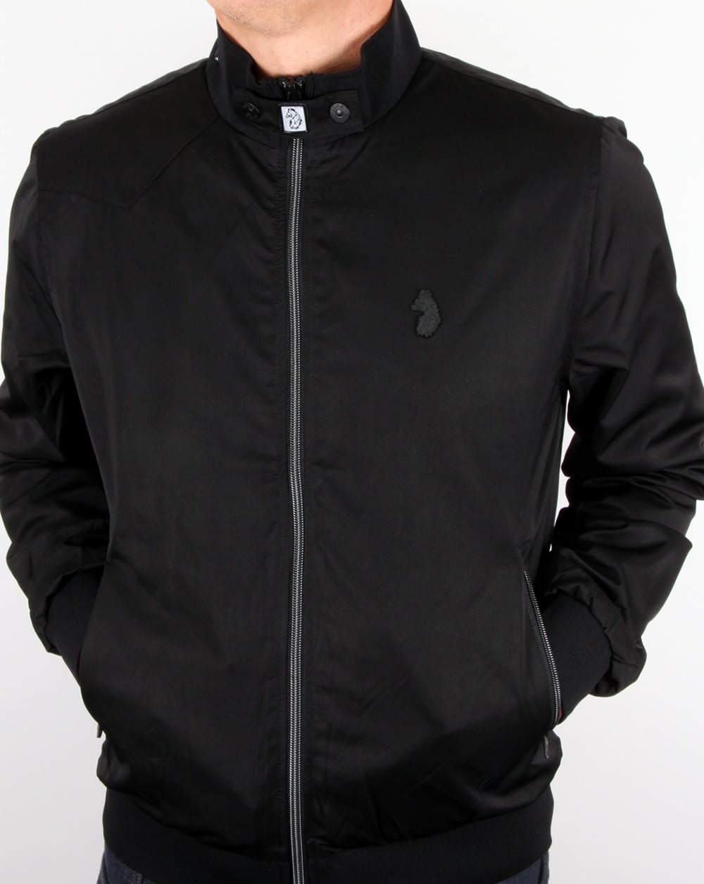 Luke Fluff Nut Funnel Neck Bomber Jacket Black