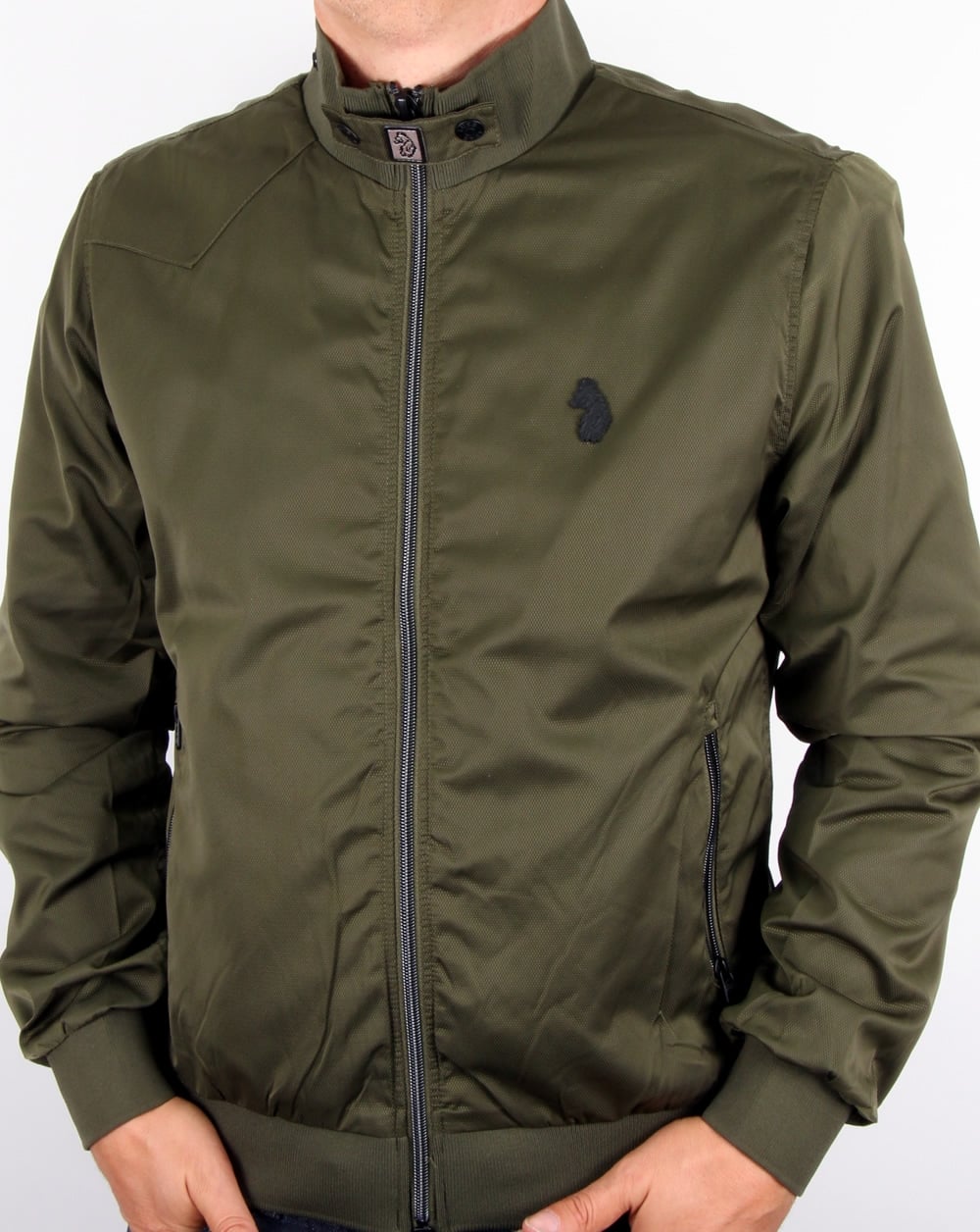 Luke Fluff Nut Funnel Neck Bomber Jacket Khaki