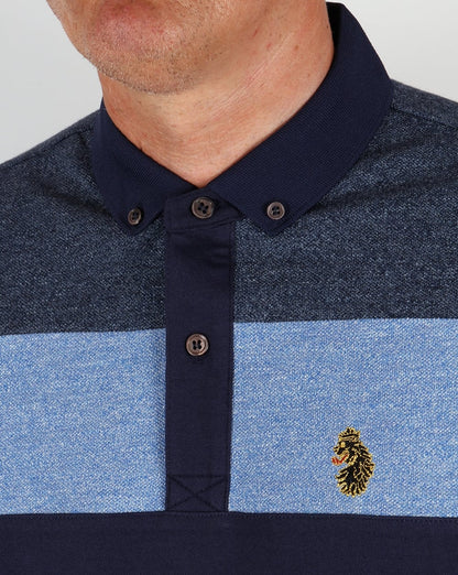 Luke Mickey Spacer Striped Polo Shirt Royal