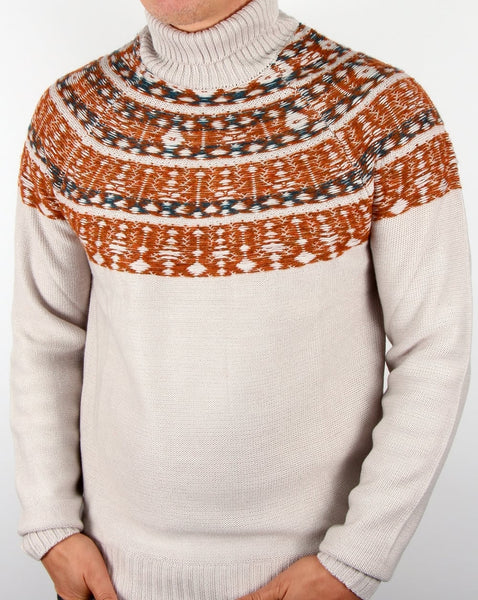 Pretty Green Abbott Knitted Roll Neck Stone