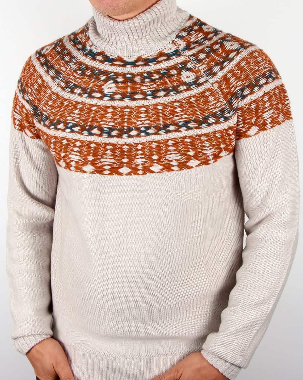 Pretty Green Abbott Knitted Roll Neck Stone