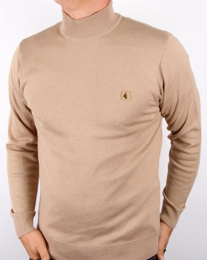 Gabicci Vintage Polo Neck Jumper Camel