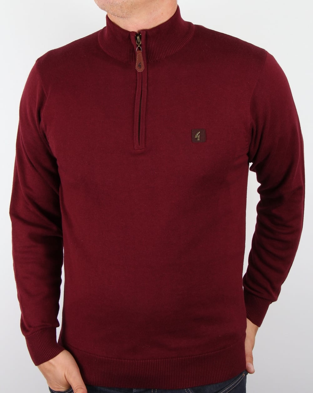 Gabicci Vintage Quarter Zip Jumper Port