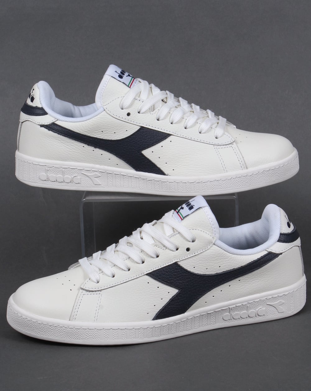 Diadora Game Low Waxed Trainers White/Navy