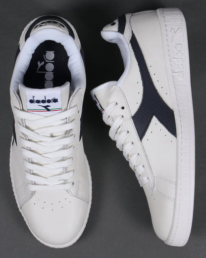 Diadora Game Low Waxed Trainers White/Navy