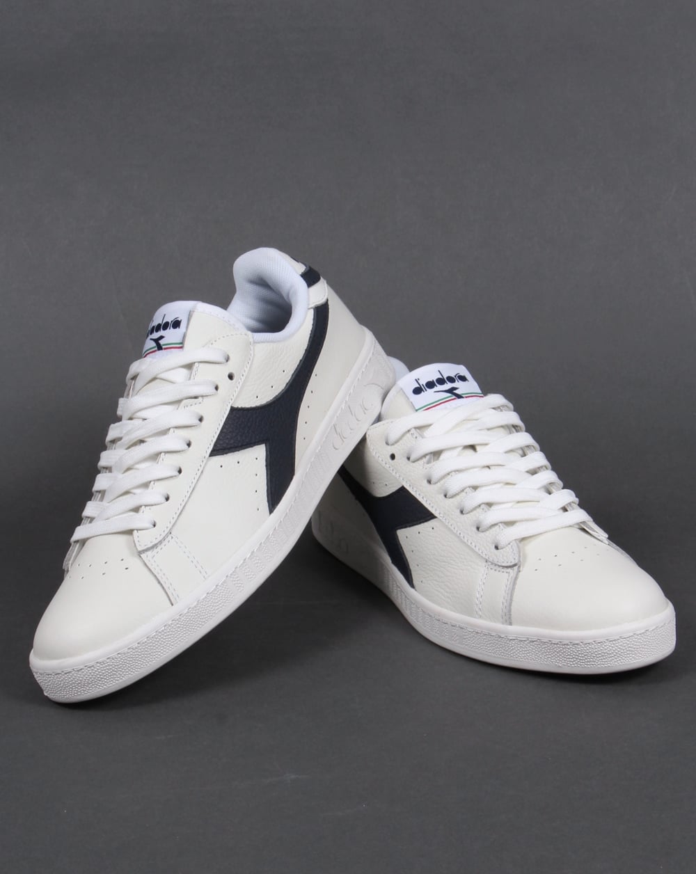 Diadora Game Low Waxed Trainers White/Navy