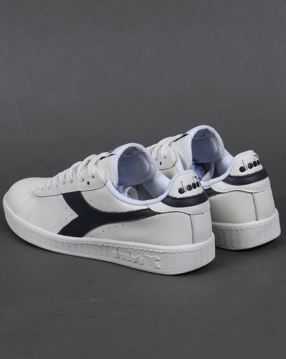 Diadora Game Low Waxed Trainers White/Navy