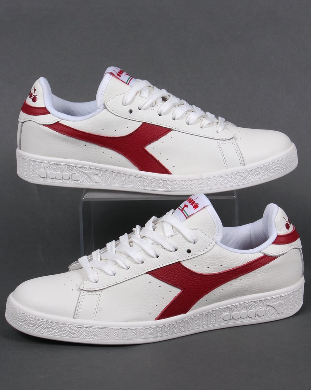 Diadora Game Low Waxed Trainers White/Red