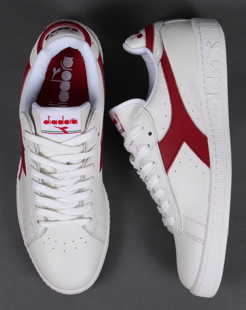 Diadora Game Low Waxed Trainers White/Red