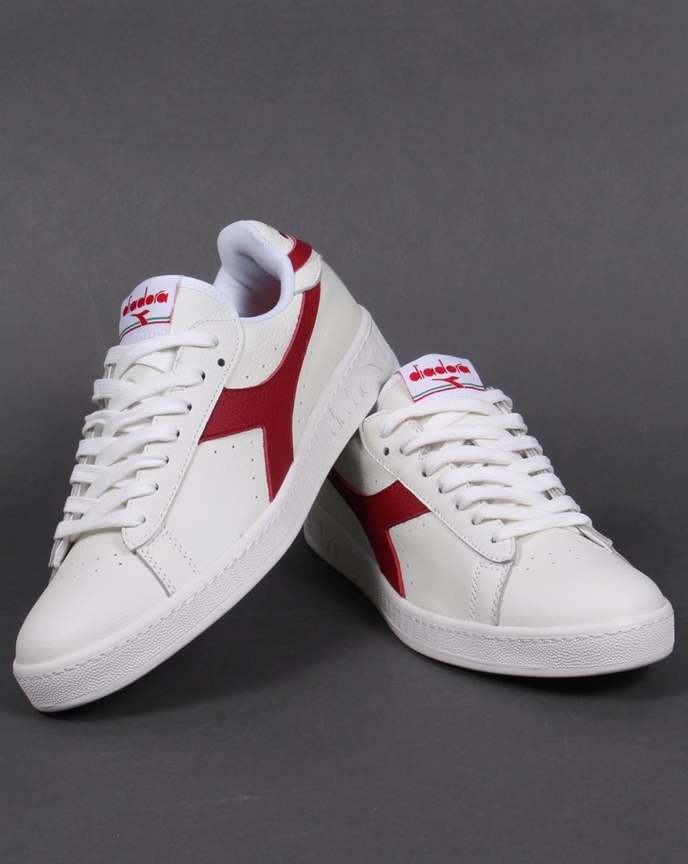 Diadora Game Low Waxed Trainers White/Red
