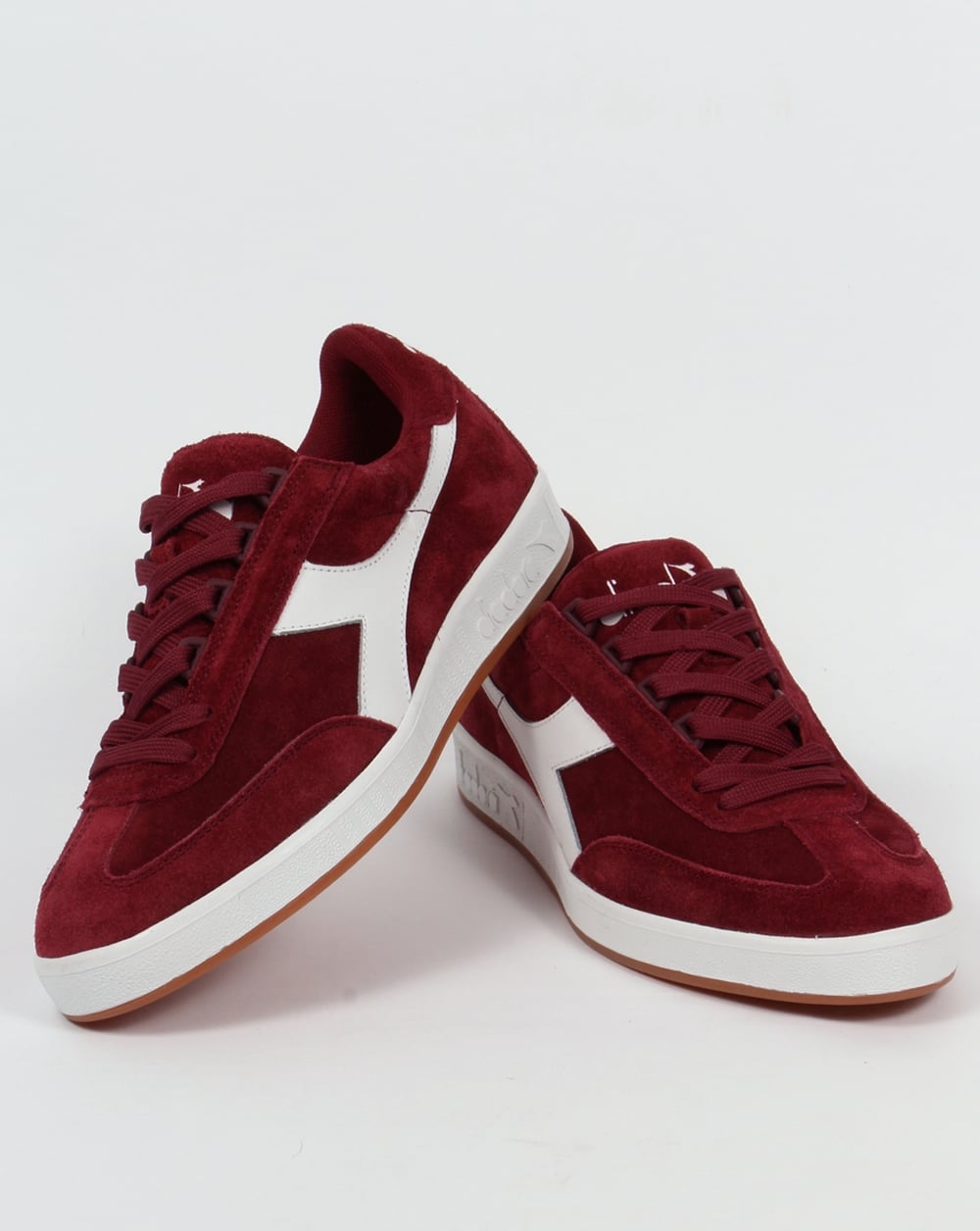 Diadora B Original Suede Trainers Burgundy/White Gum