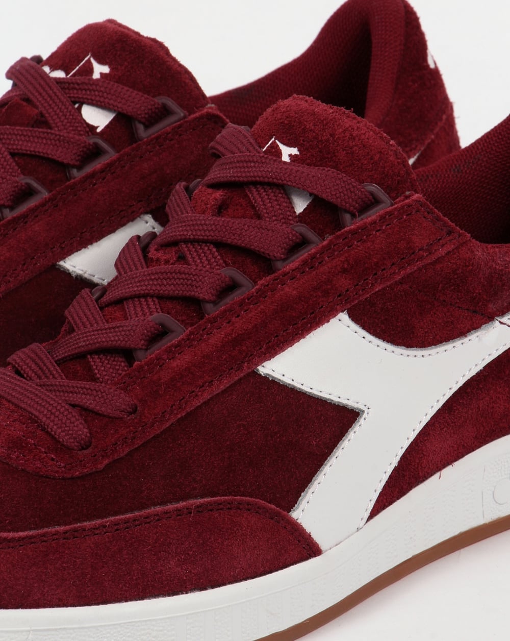 Diadora B Original Suede Trainers Burgundy/White Gum