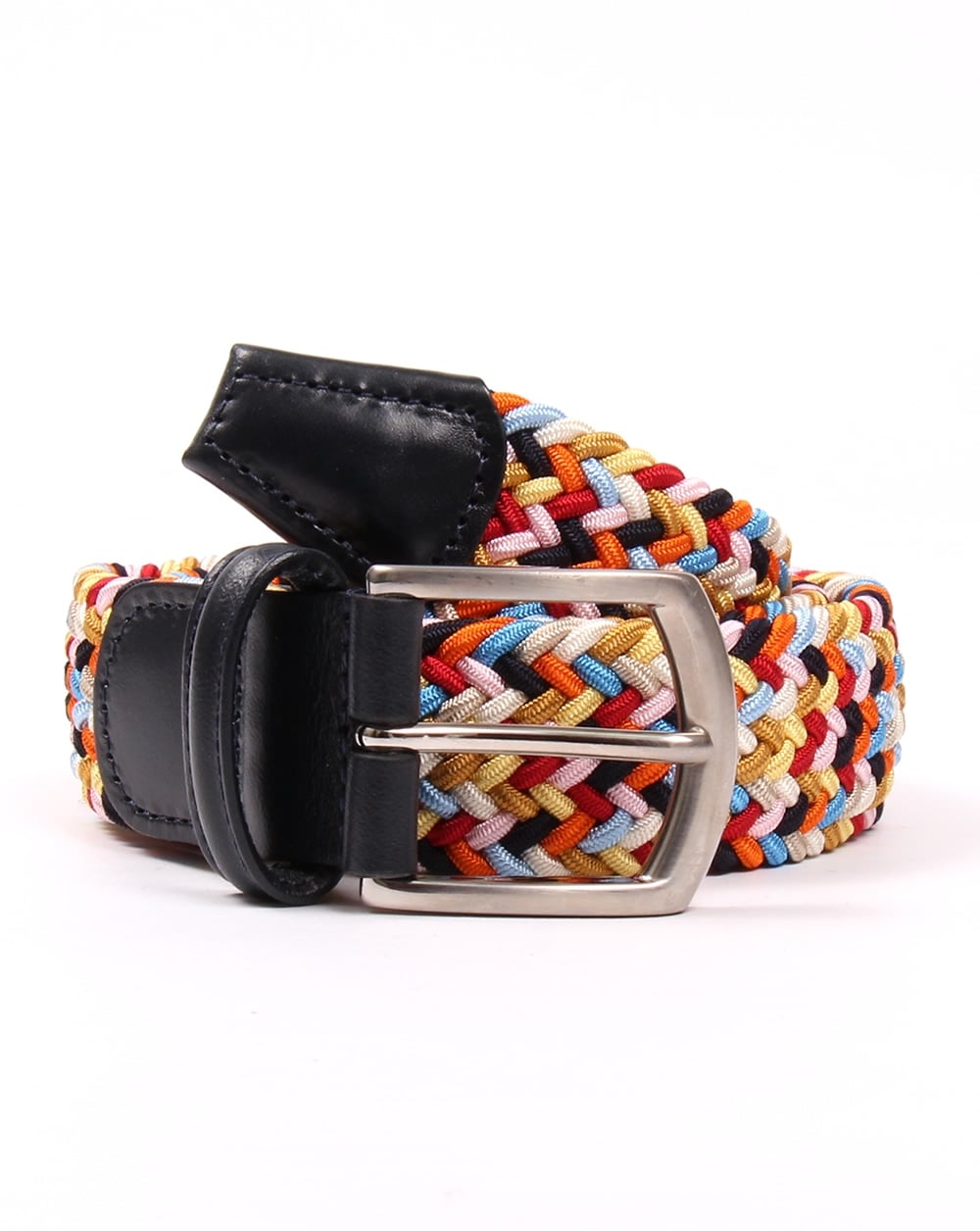 Andersons Woven Leather Trim Belt Multi