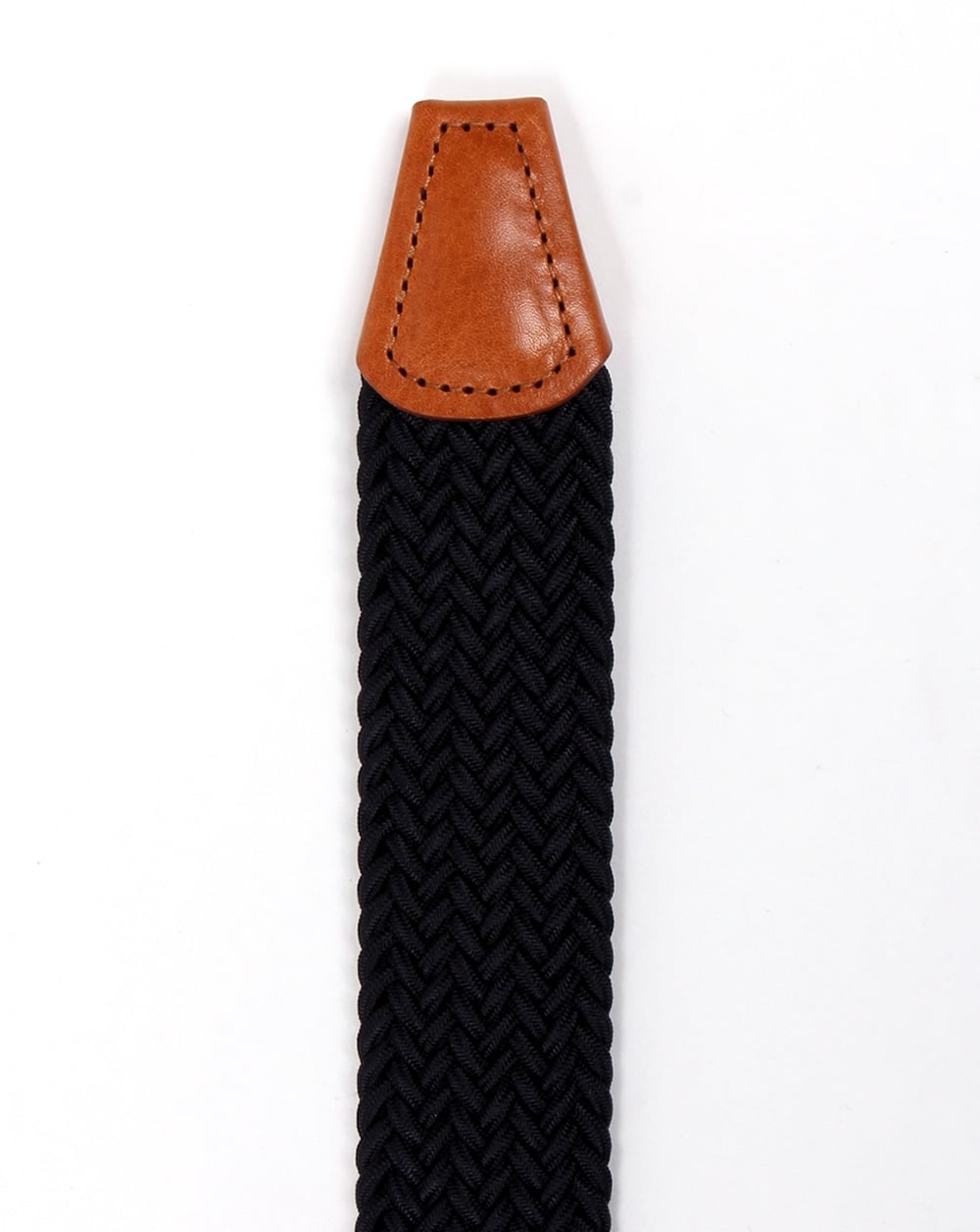 Andersons Woven Leather Trim Belt Navy/tan