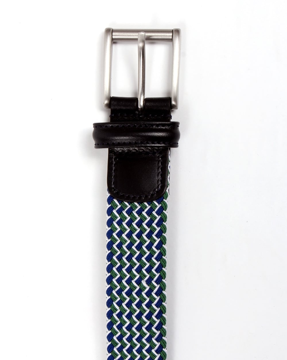 Andersons Woven Leather Trim Belt Green/blue