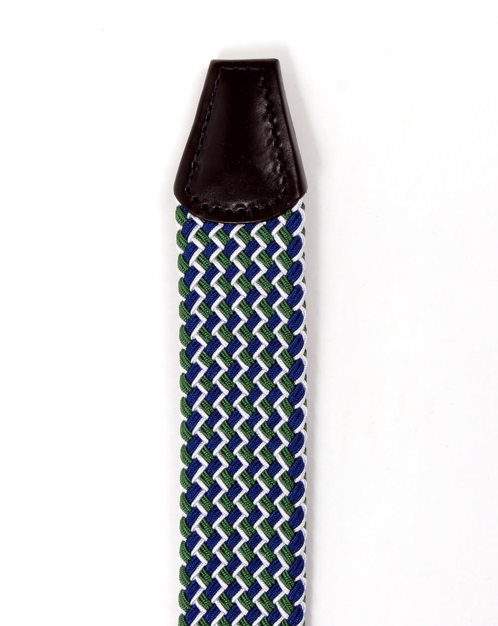 Andersons Woven Leather Trim Belt Green/blue