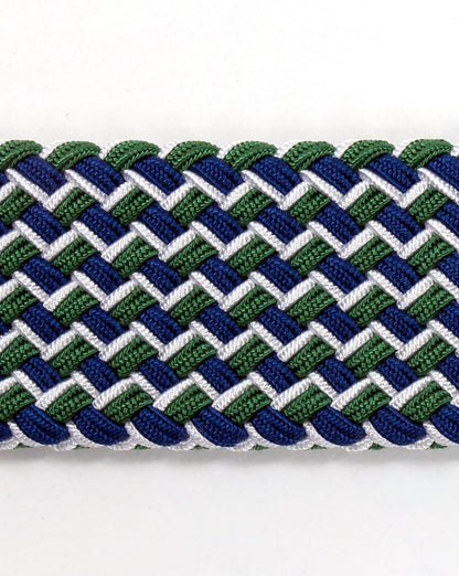 Andersons Woven Leather Trim Belt Green/blue