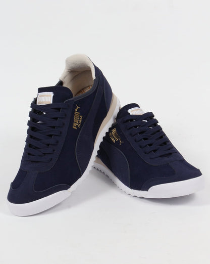 Puma Roma OG Leather Trainers Navy/White