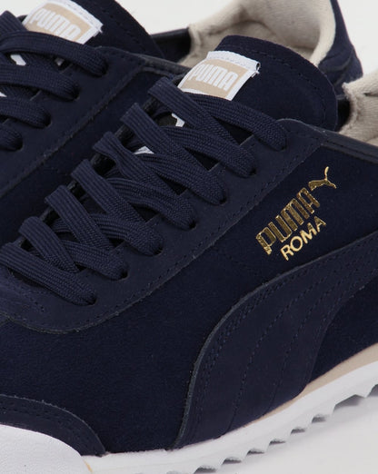 Puma Roma OG Leather Trainers Navy/White