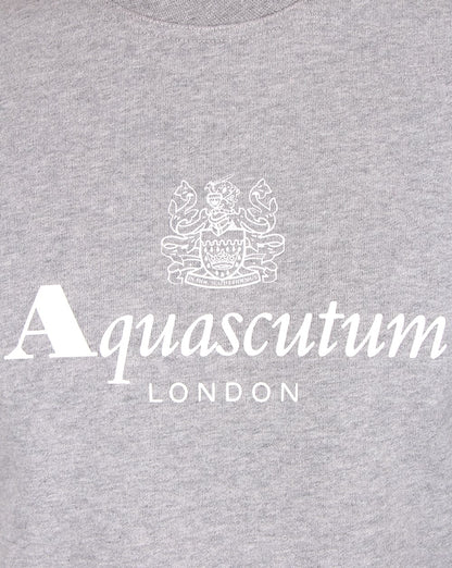 Aquascutum Henry Crew Neck Sweatshirt Grey Marl