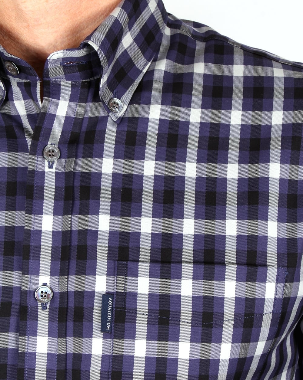 Aquascutum Emsworth Check Shirt Navy