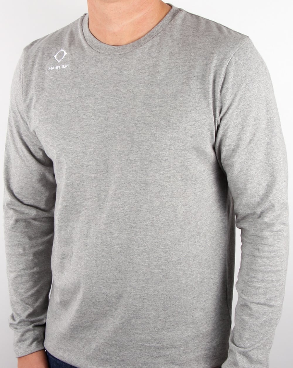 Ma.strum Emblem Long Sleeve T Shirt Grey Melange
