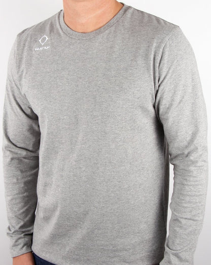 Ma.strum Emblem Long Sleeve T Shirt Grey Melange