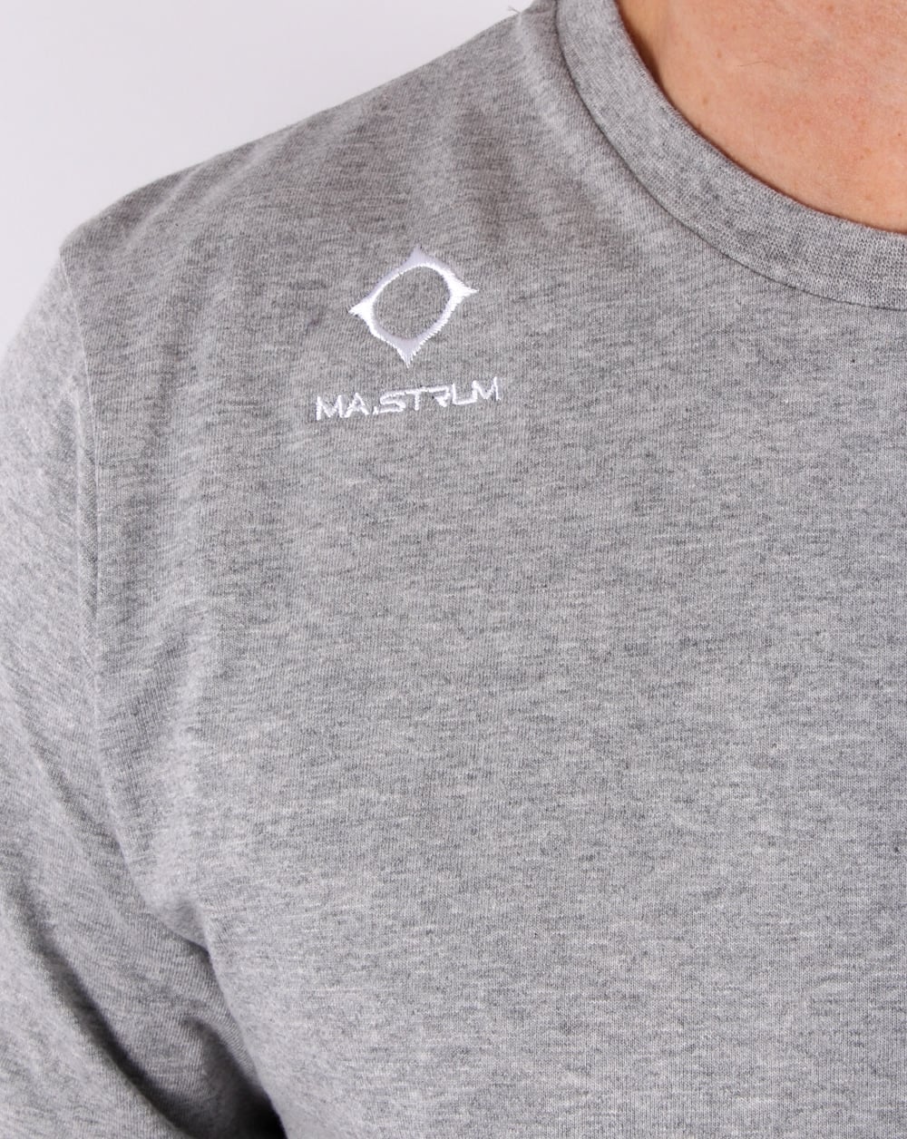 Ma.strum Emblem Long Sleeve T Shirt Grey Melange