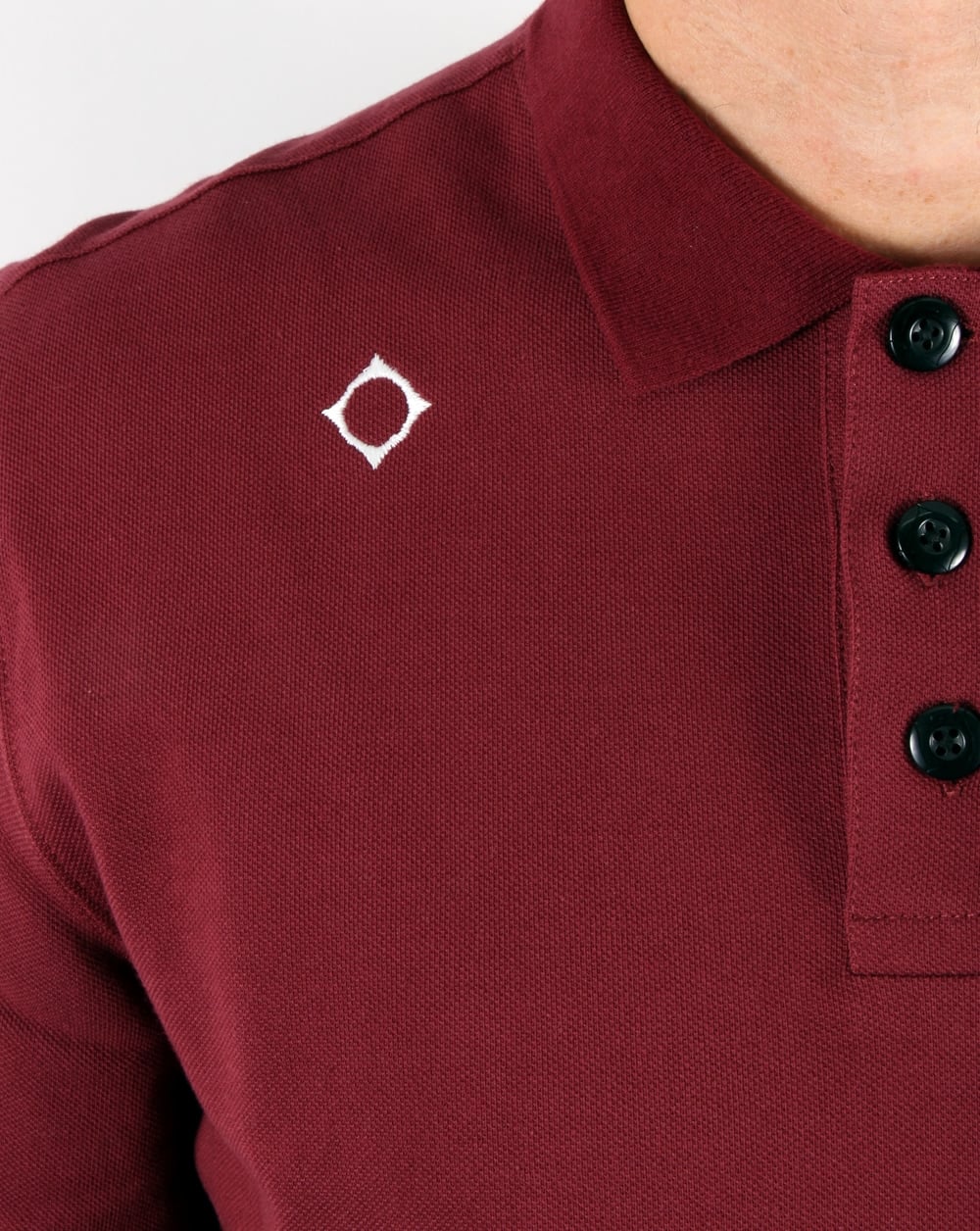 Ma.strum Long Sleeve Pique Polo Shirt Oxblood