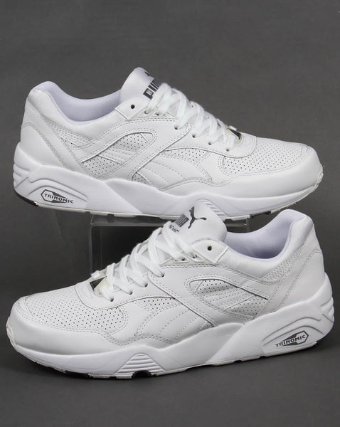 Puma R698 Core Leather Trainers White/White