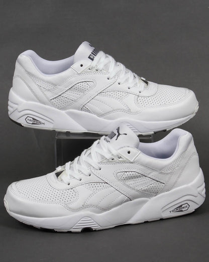 Puma R698 Core Leather Trainers White/White