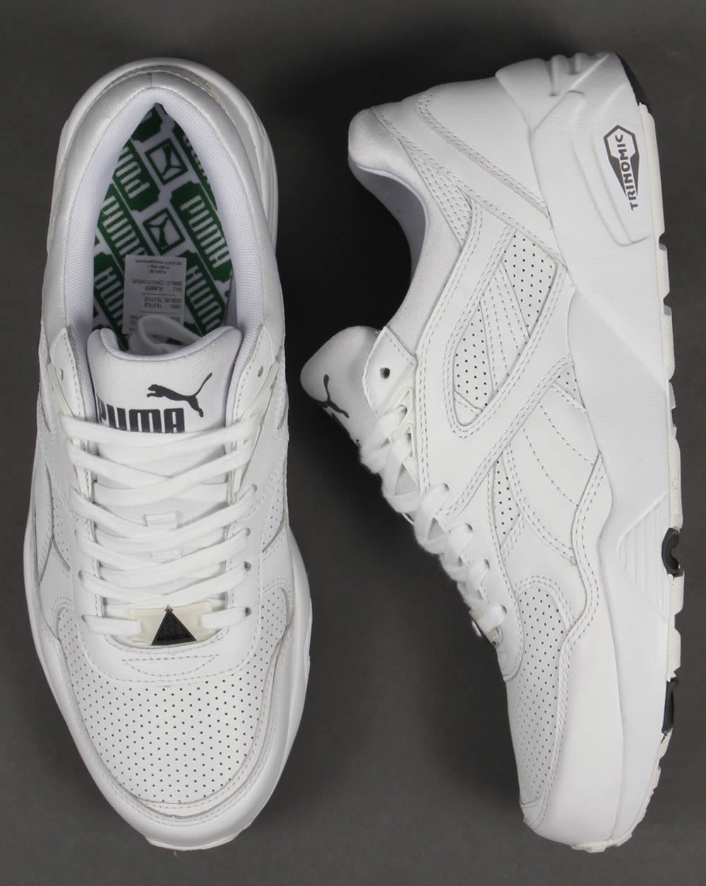 Puma R698 Core Leather Trainers White/White