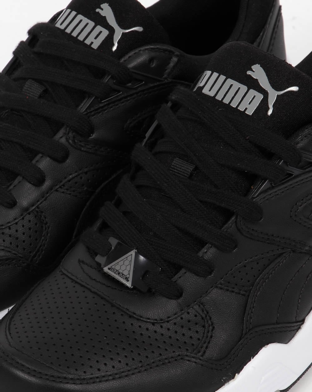 Puma R698 Core Leather Trainers Black/Black