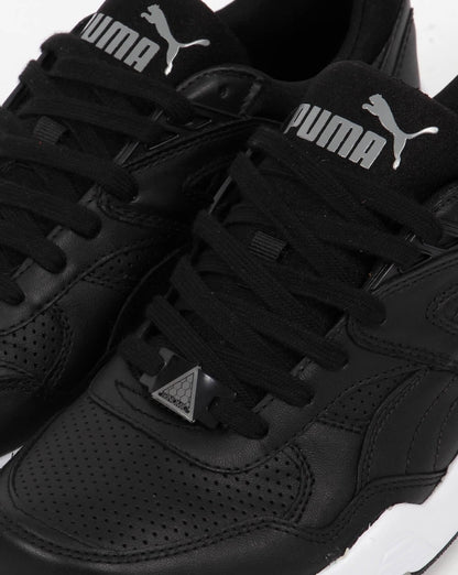 Puma R698 Core Leather Trainers Black/Black