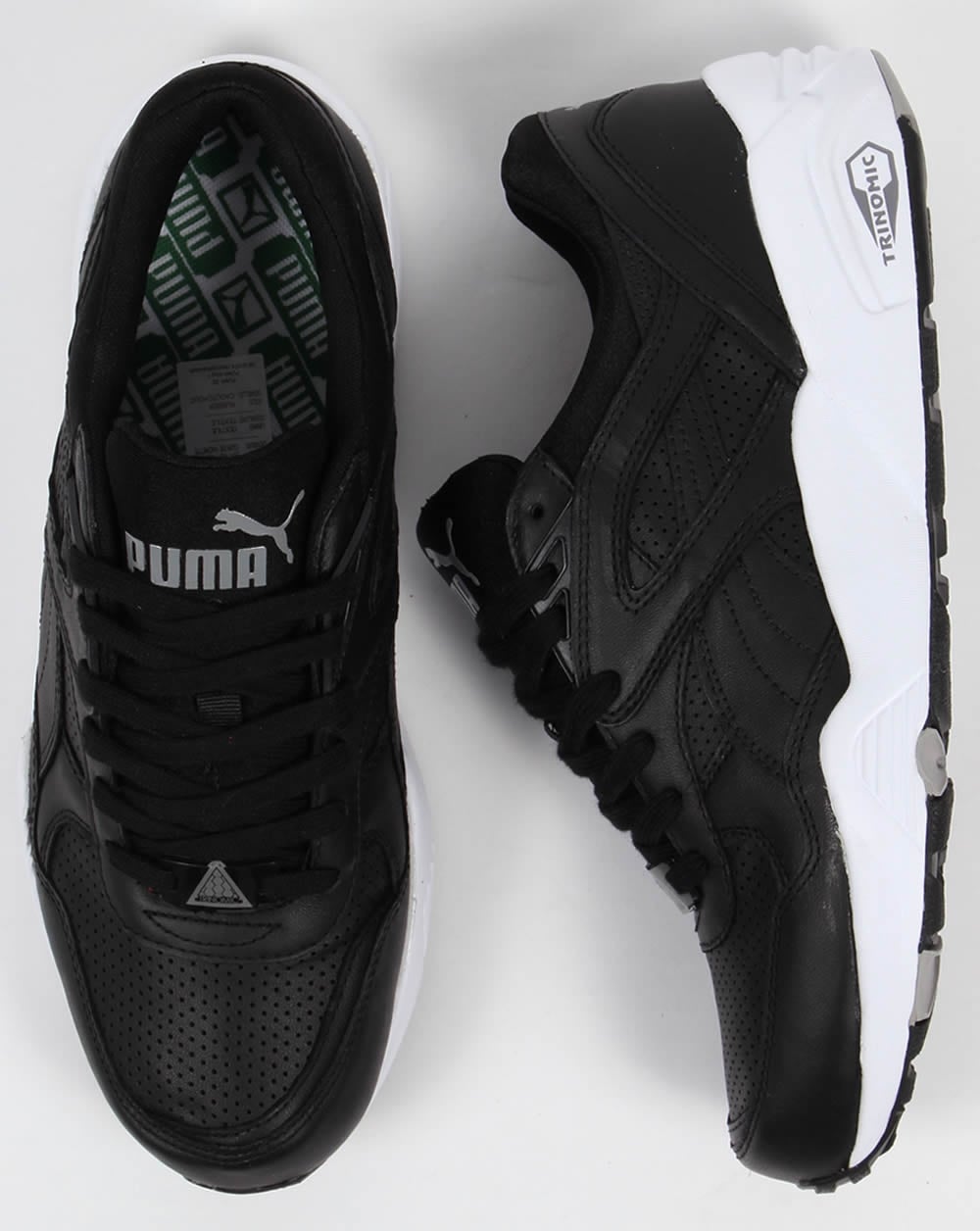 Puma R698 Core Leather Trainers Black/Black