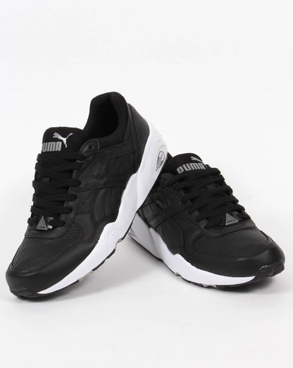 Puma R698 Core Leather Trainers Black/Black