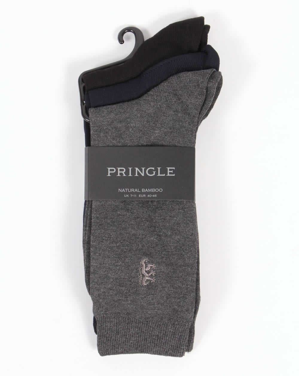 Pringle Eckford Plain Socks Black/Navy/Grey