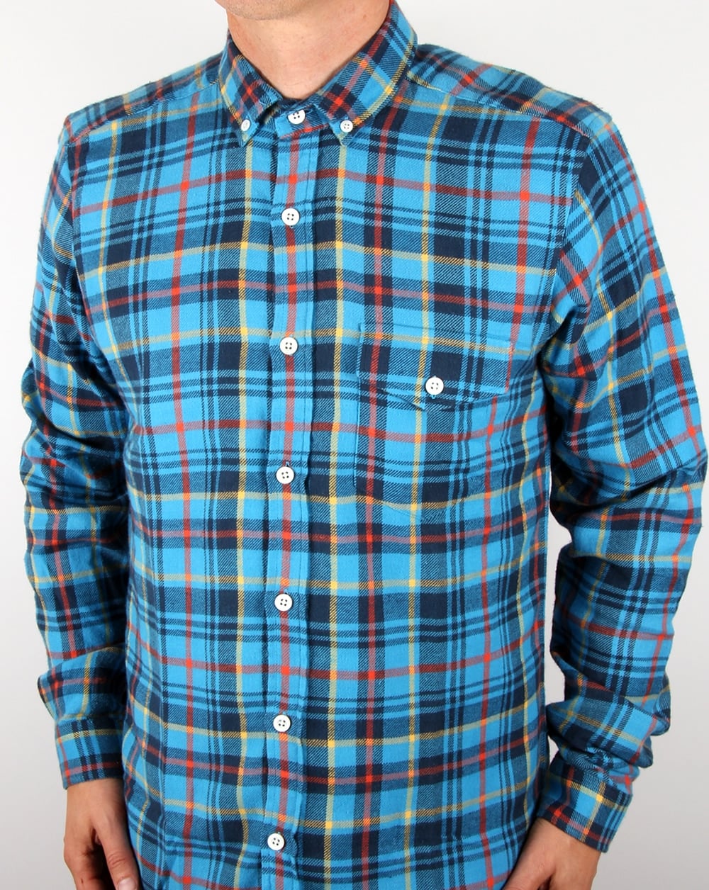 Tuktuk Larry Flannel Check Shirt Blue