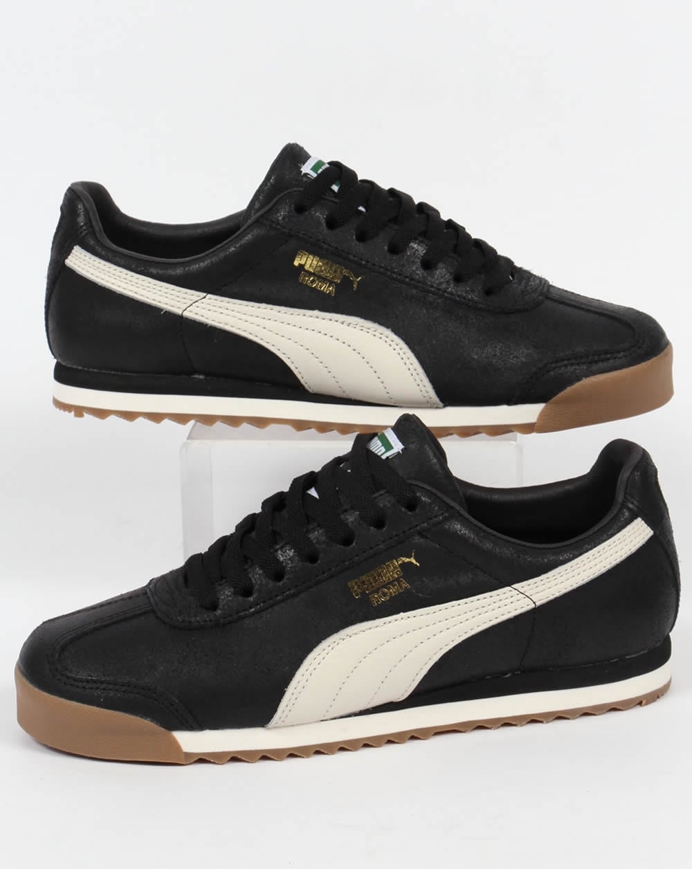 Puma Roma Leather Trainers Black/White