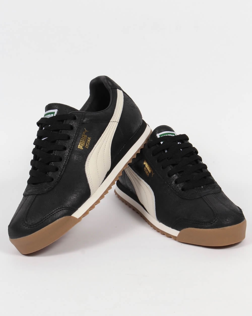 Puma Roma Leather Trainers Black/White