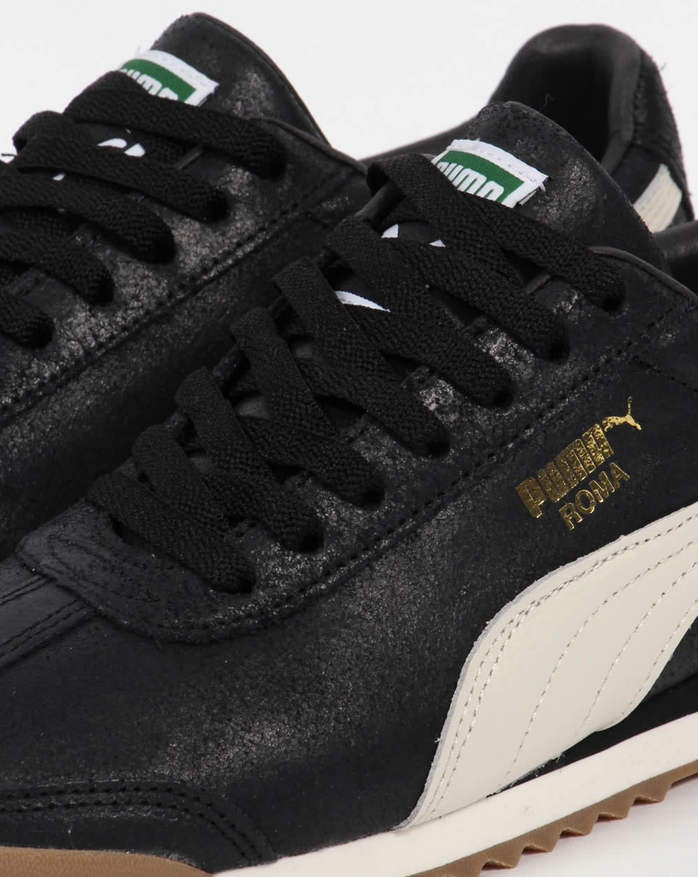 Puma Roma Leather Trainers Black/White